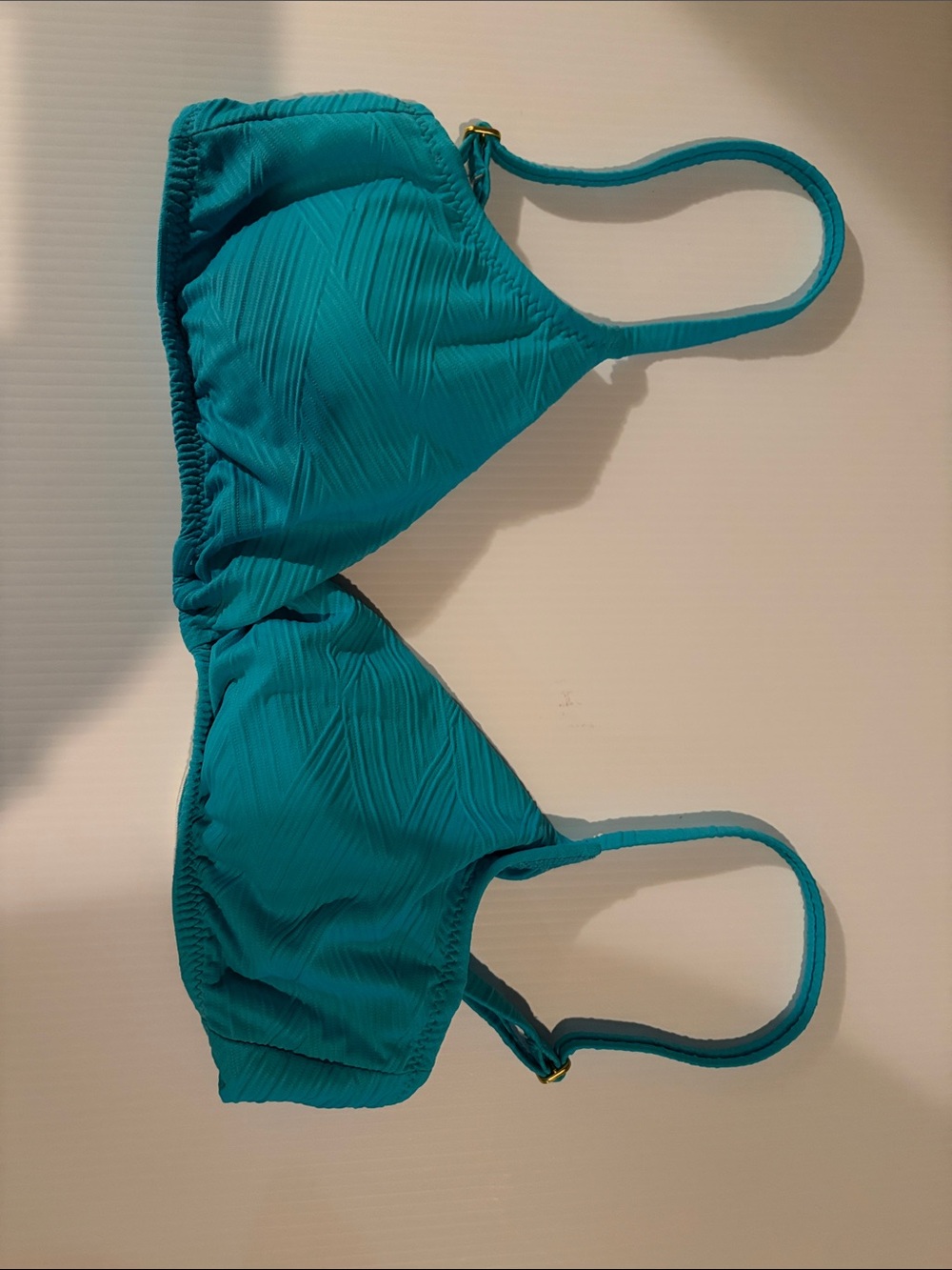 Helen Jon Teal Bikini Top - Textured Triangle Swimwear
